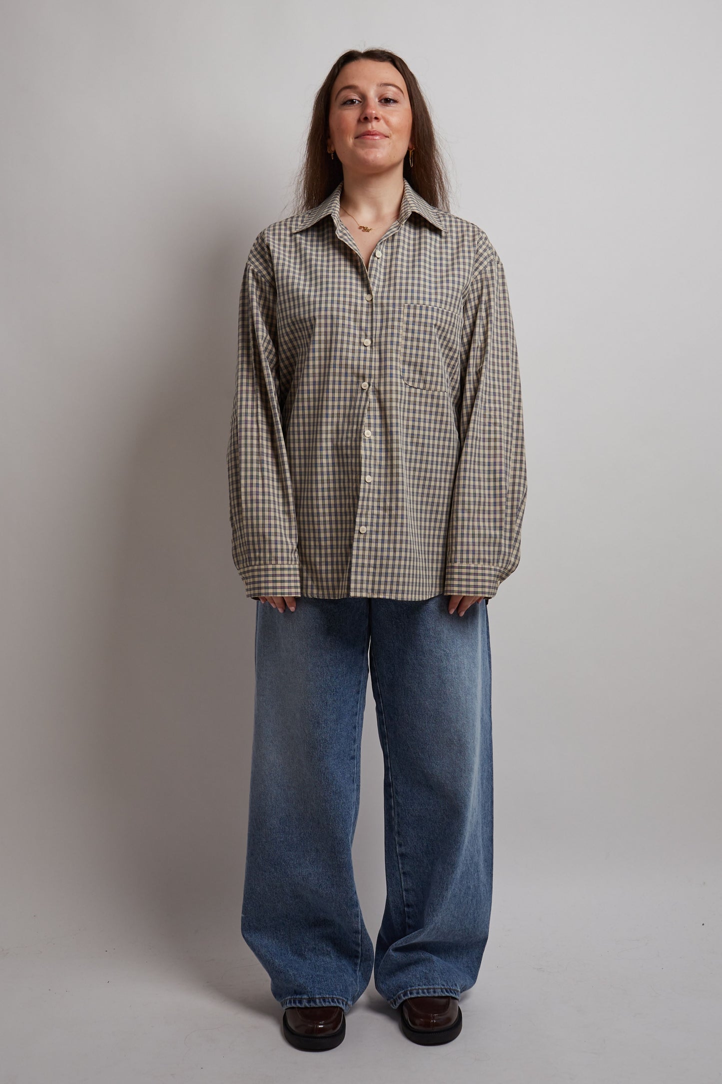 Khaki And Beige Adjustable Shirt