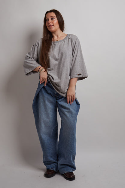 Blue Flap Adjustable Jeans