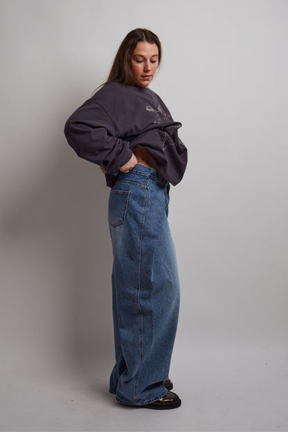 Blue Flap Adjustable Jeans