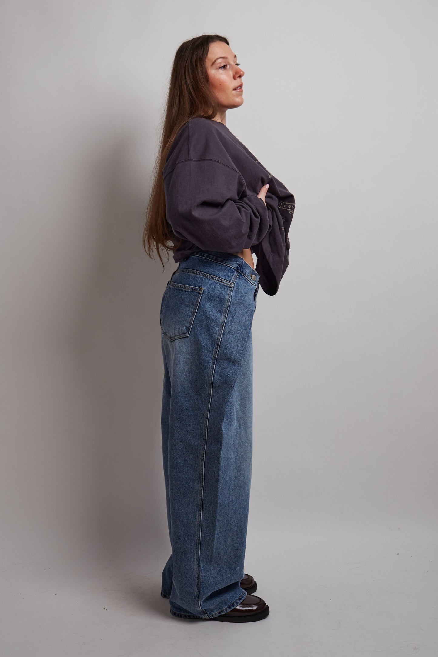 Blue Flap Adjustable Jeans