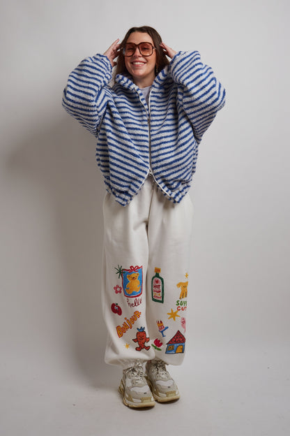 Teddy Blue Striped Fleece