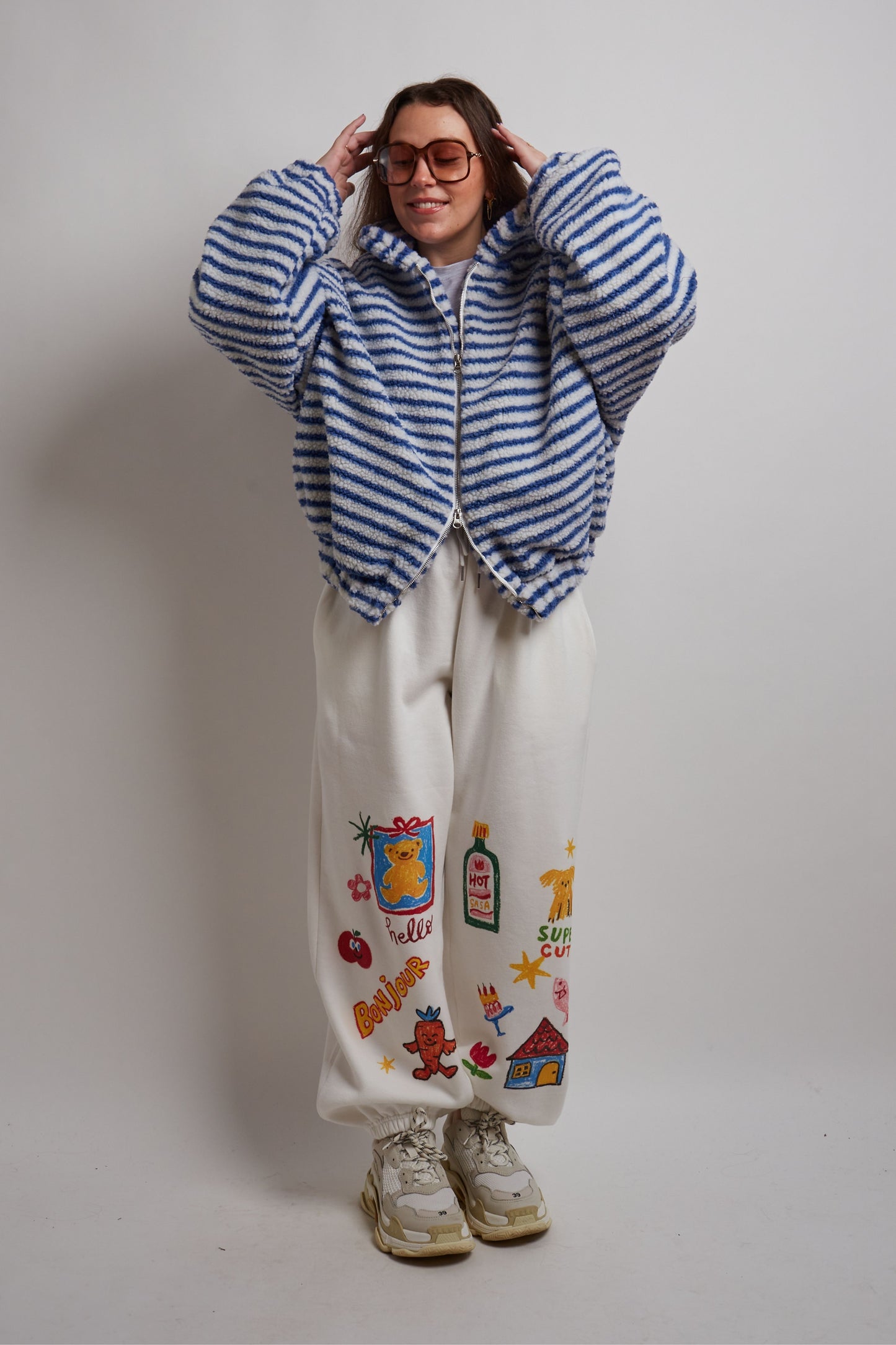 Teddy Blue Striped Fleece