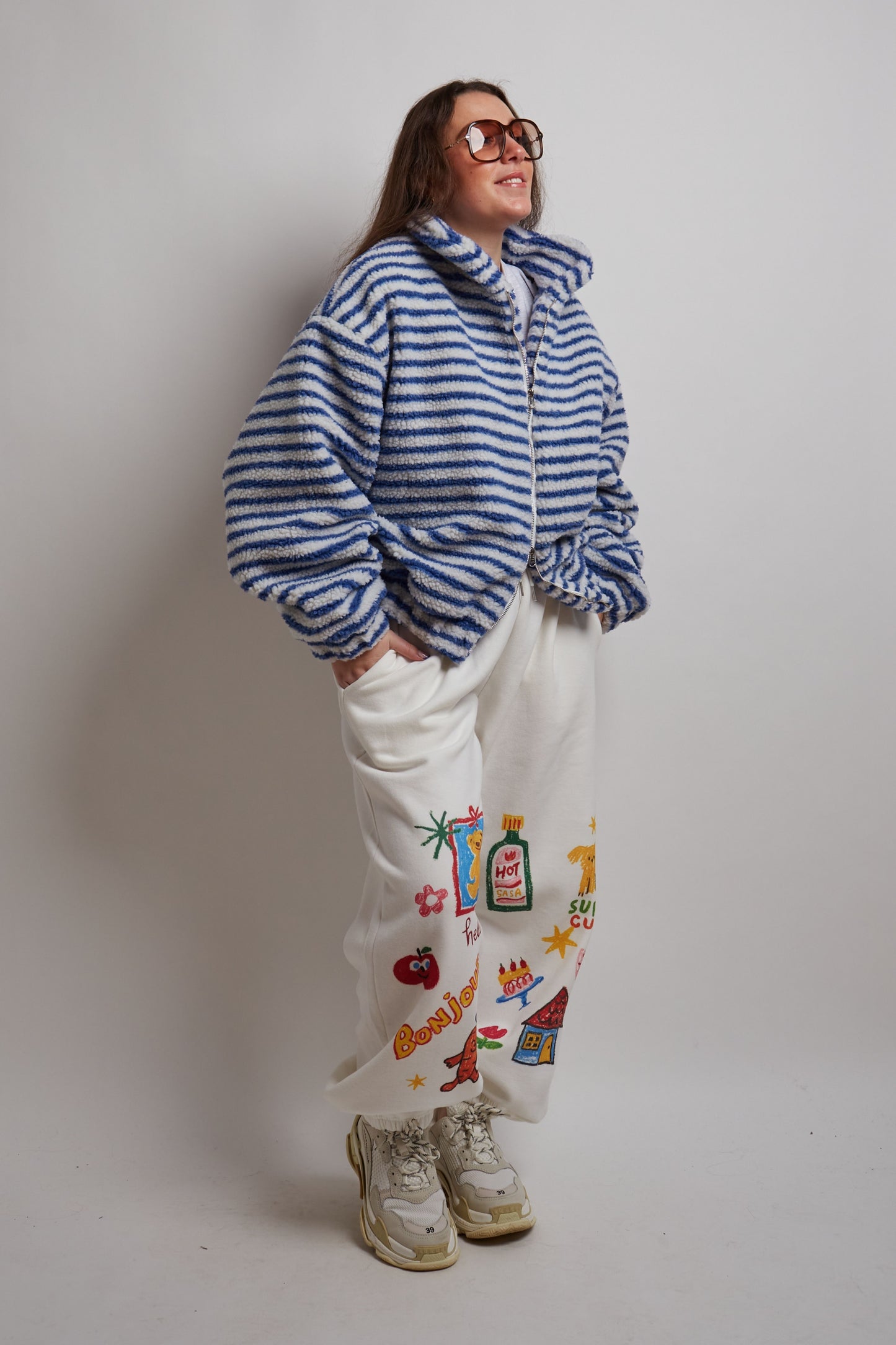 Teddy Blue Striped Fleece