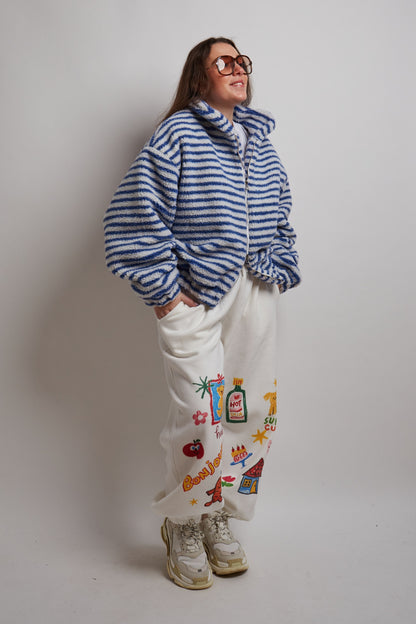 Teddy Blue Striped Fleece