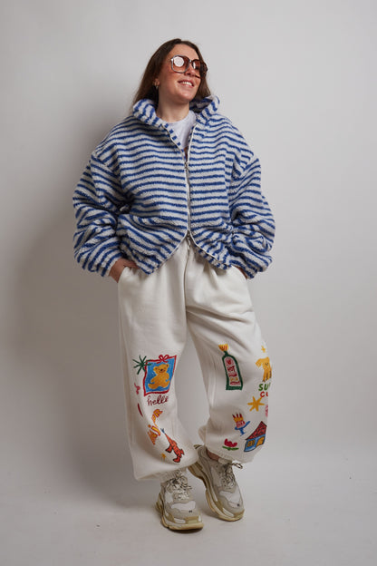Teddy Blue Striped Fleece