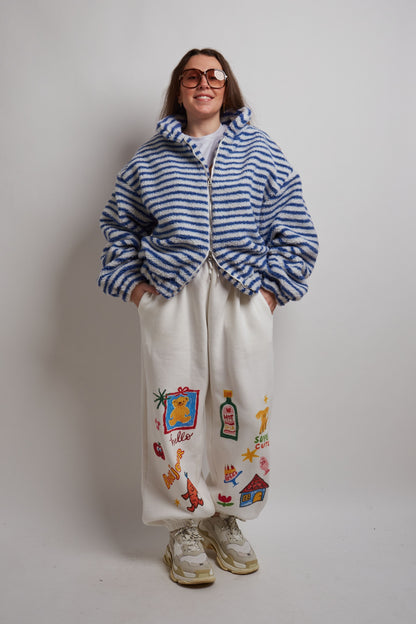 Teddy Blue Striped Fleece