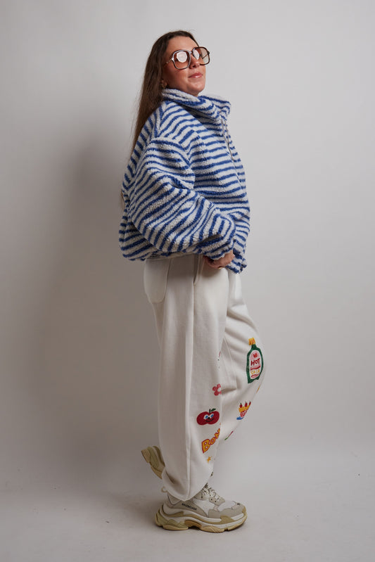 Teddy Blue Striped Fleece