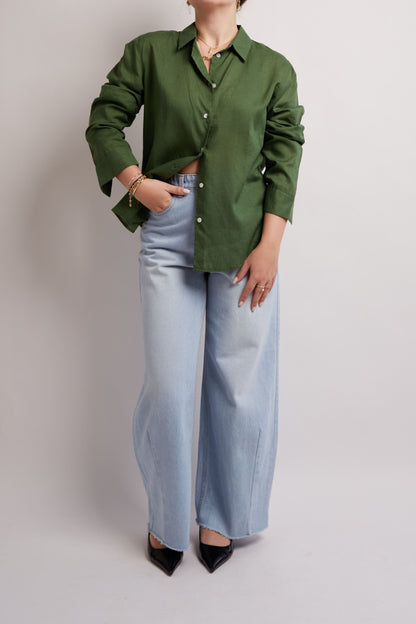 Green Flowy Shirt