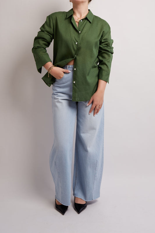 Green Flowy Shirt