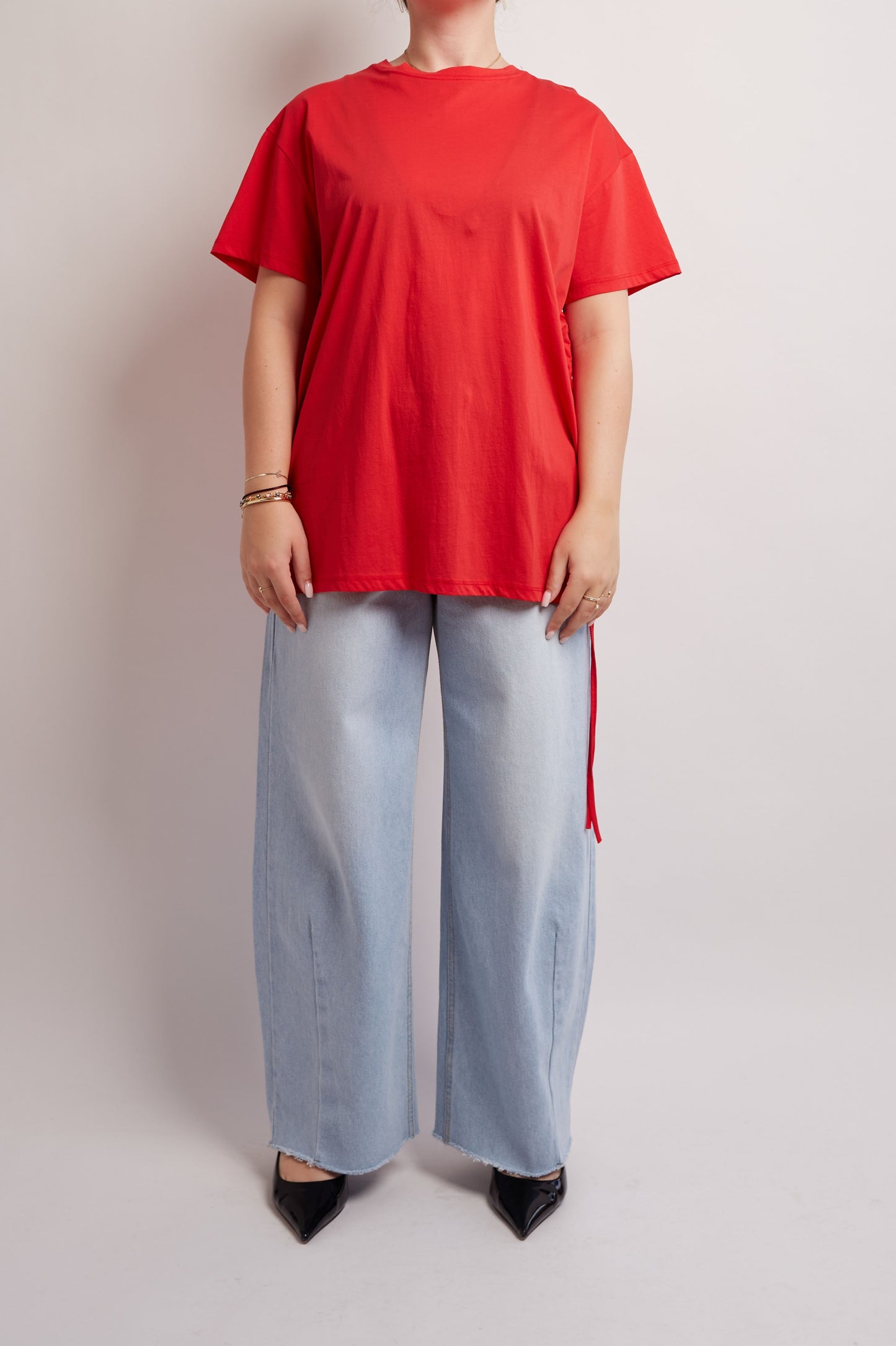 Red Shirt With Drawstring