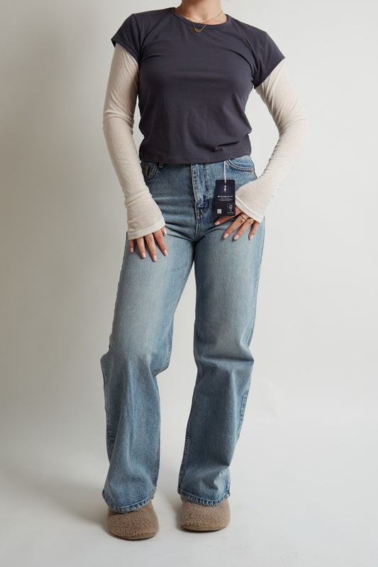 Layered Charcoal and Semi-Transparant Shirt