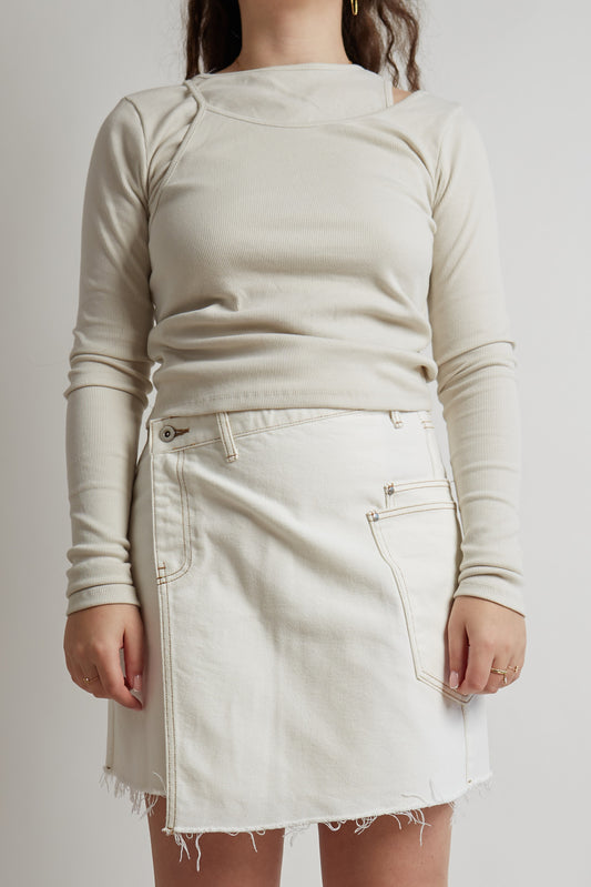 Beige Cut-Out Top