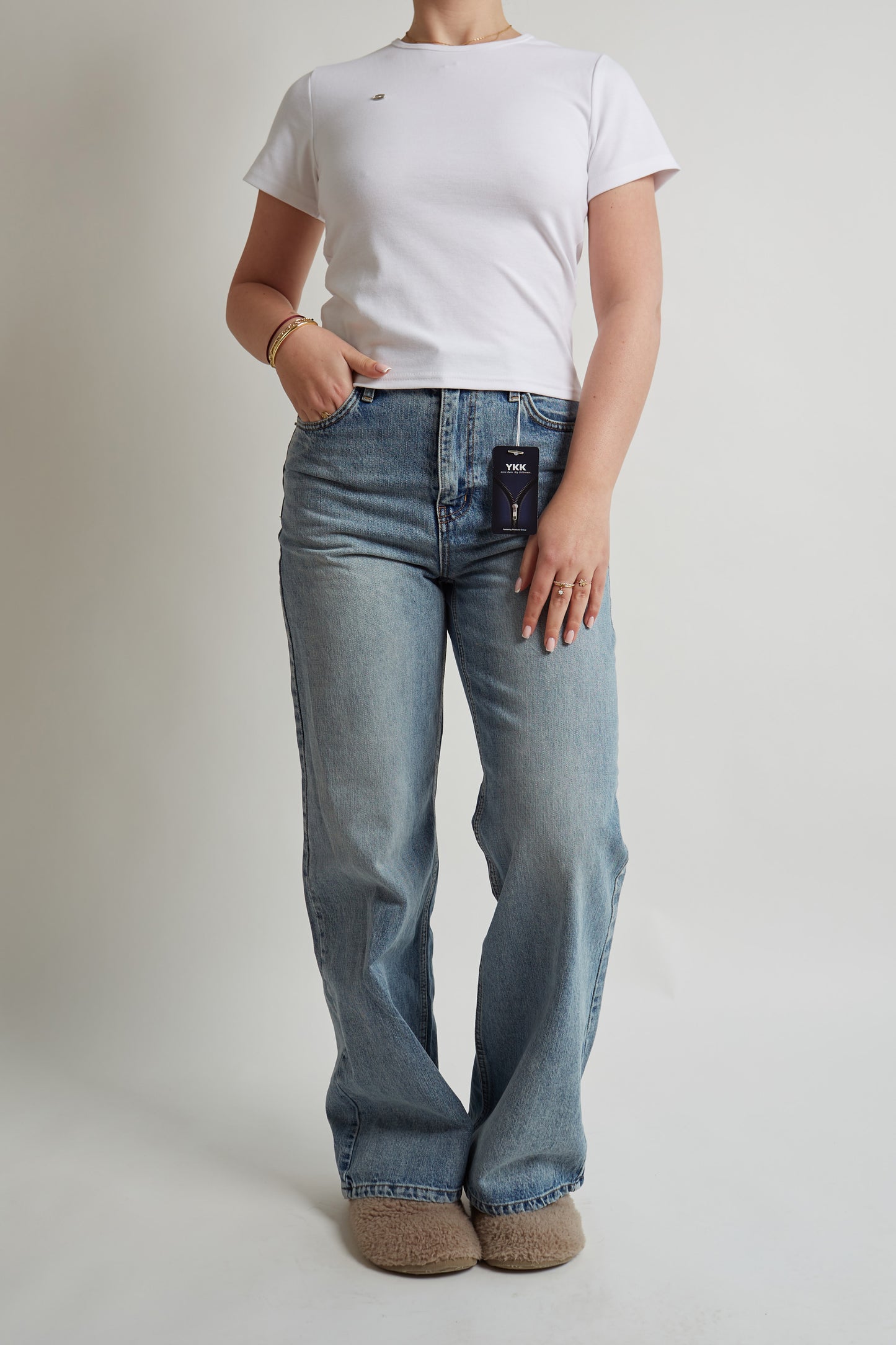 Cropped T-shirt In Brown And White