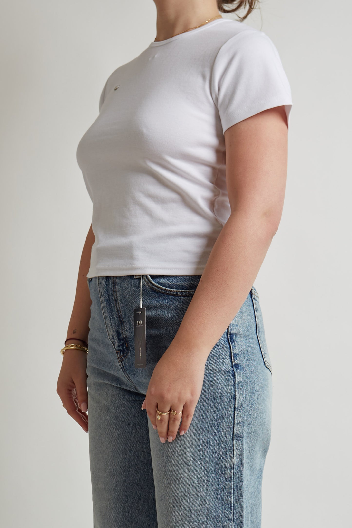 Cropped T-shirt In Brown And White