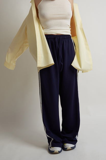 Washed Blue Racetrack Pants
