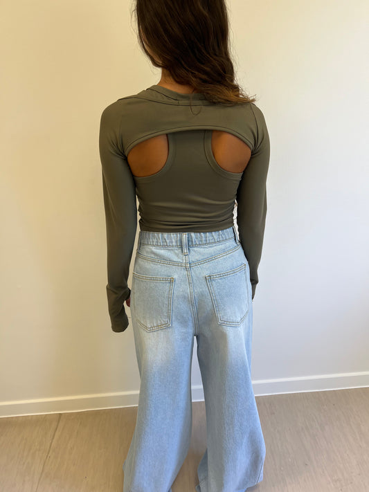 Khaki Tank Top With Cover
