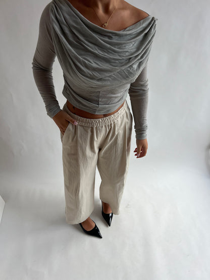 Ivory Low Rise Baggy Pants