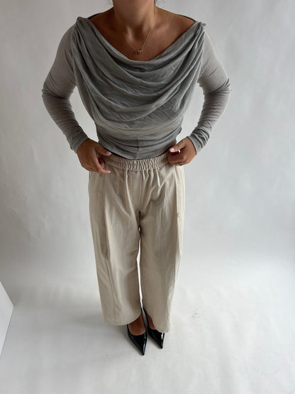Ivory Low Rise Baggy Pants