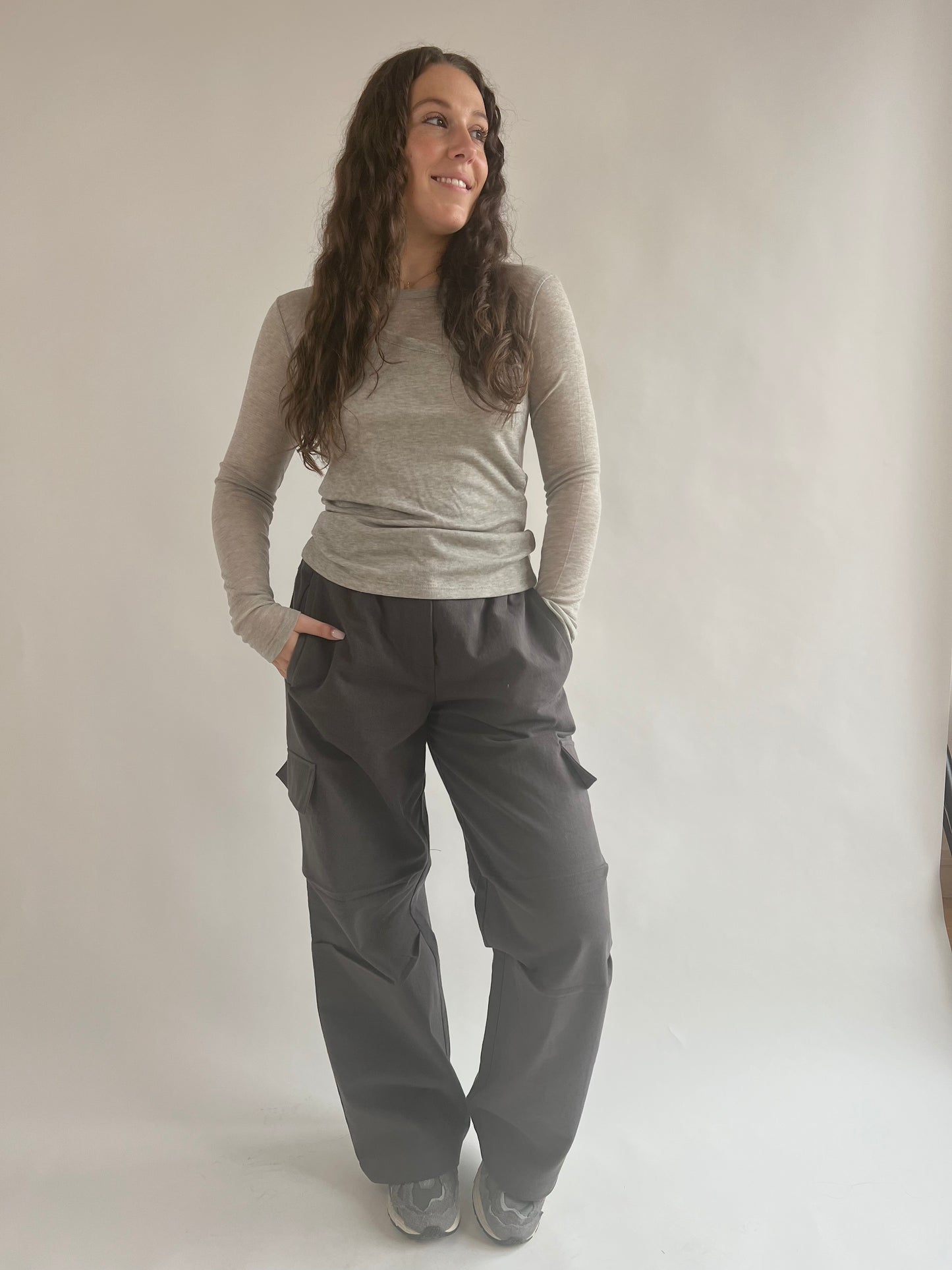 Grey Semi-Transparant Layered Top