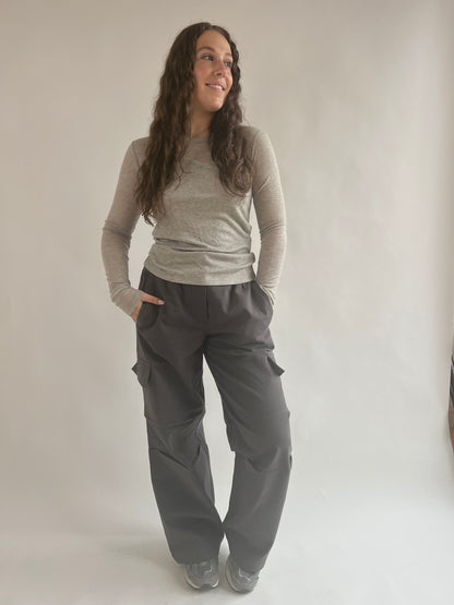 Grey Semi-Transparant Layered Top