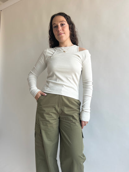 Beige Cut-Out Top