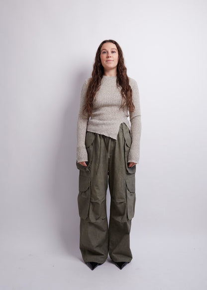 Beige Asymmetric Knit