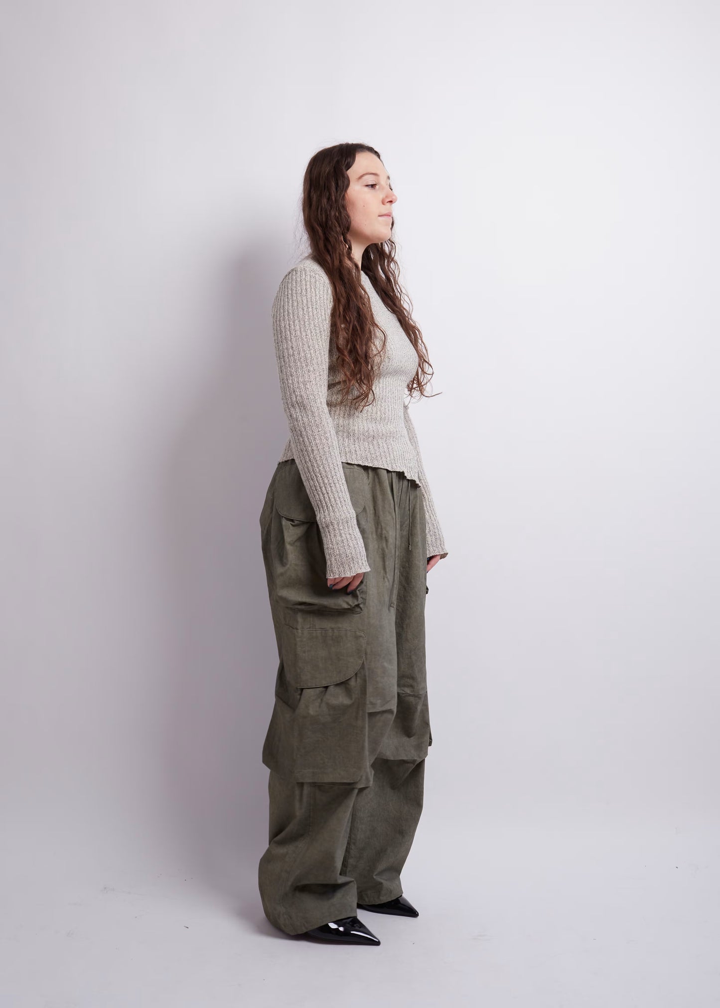 Beige Asymmetric Knit