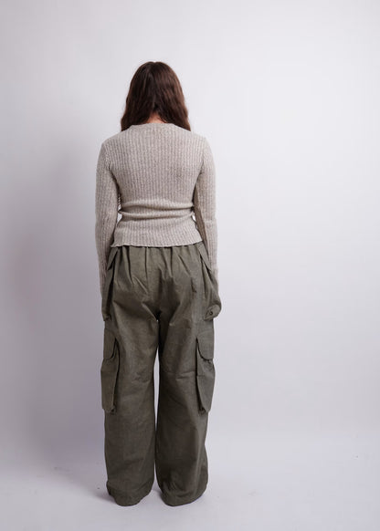 Beige Asymmetric Knit