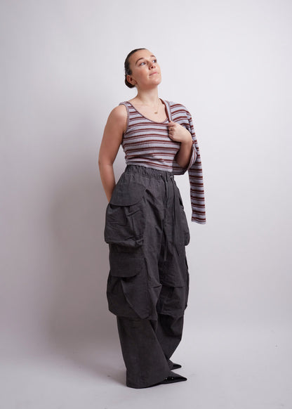 Cropped Striped Top and Cardigan