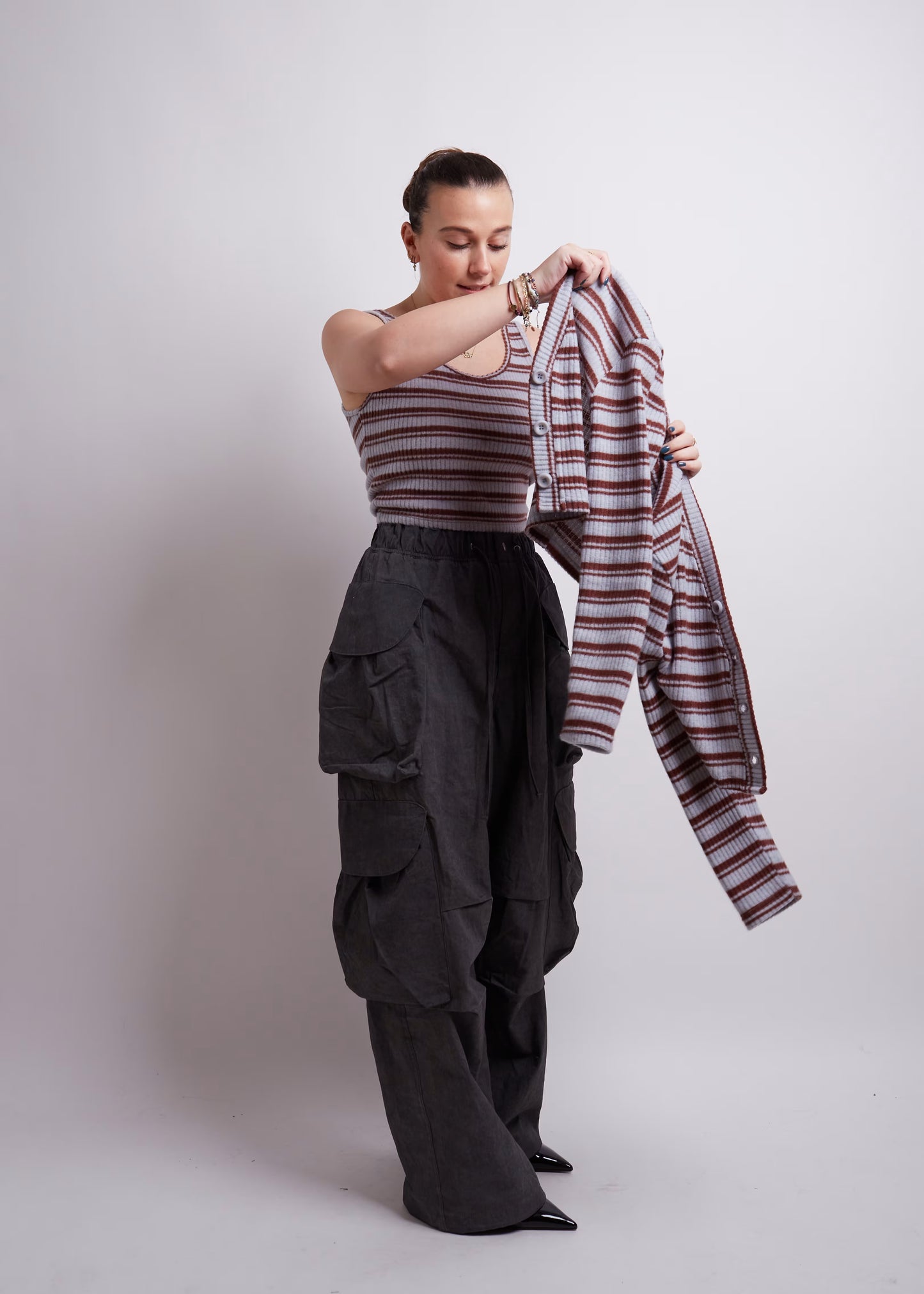 Cropped Striped Top and Cardigan