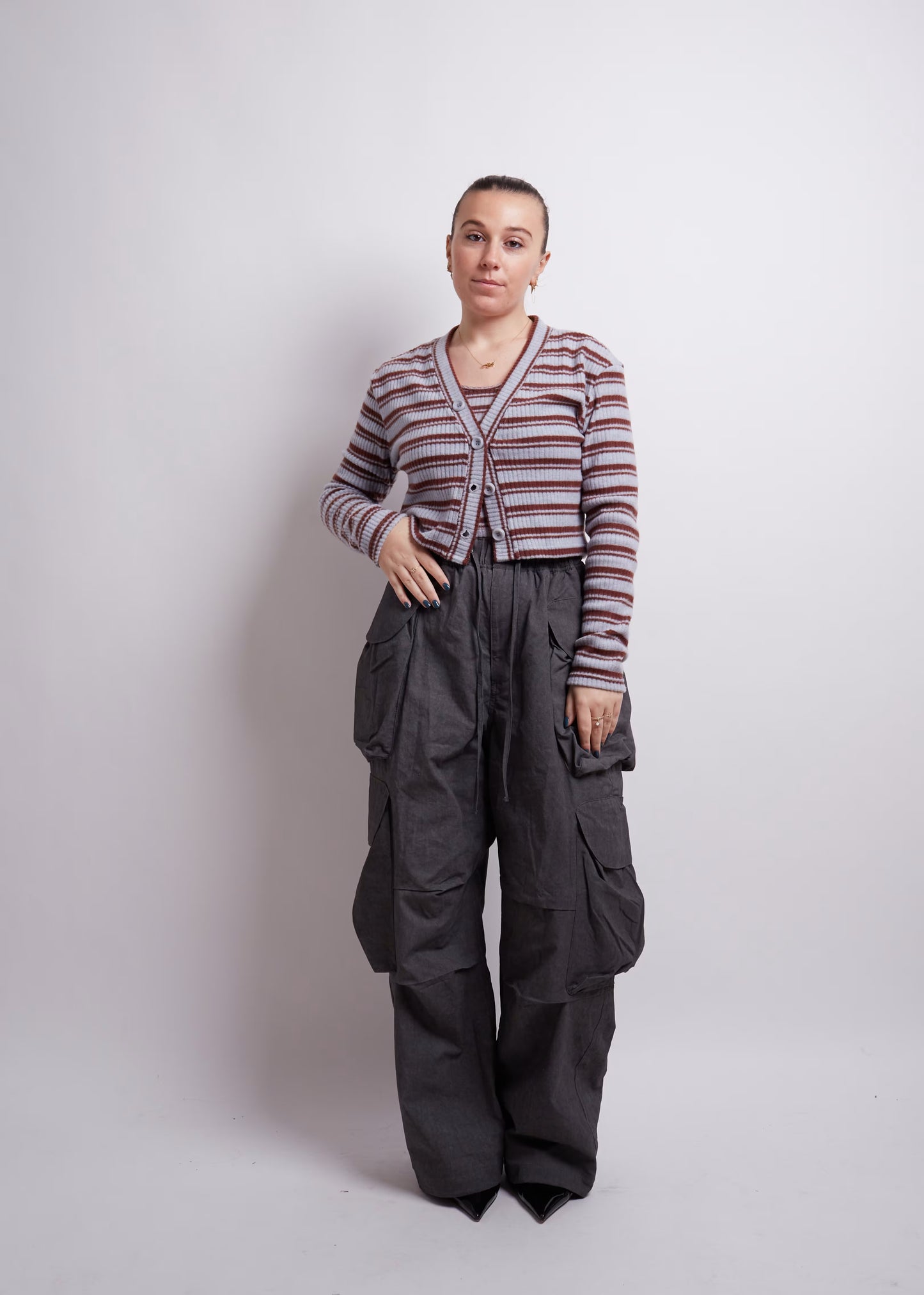 Cropped Striped Top and Cardigan