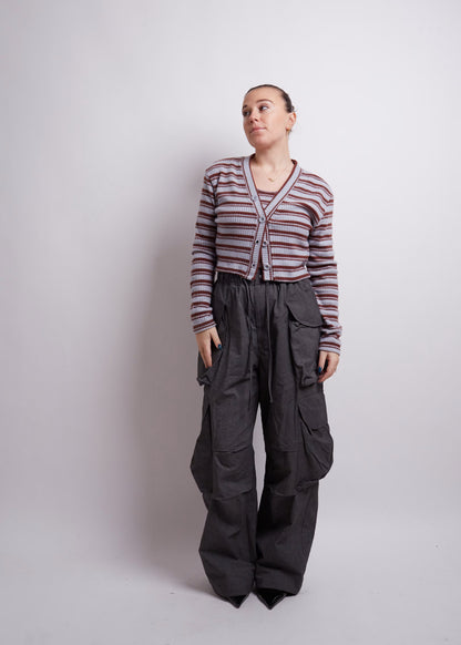 Cropped Striped Top and Cardigan