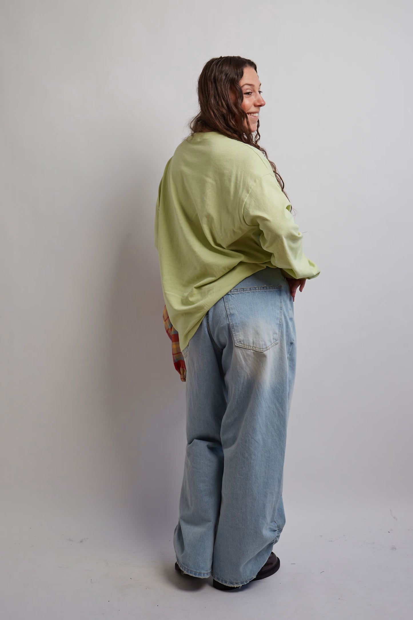 Light Denim Scrunched Bottom Jeans