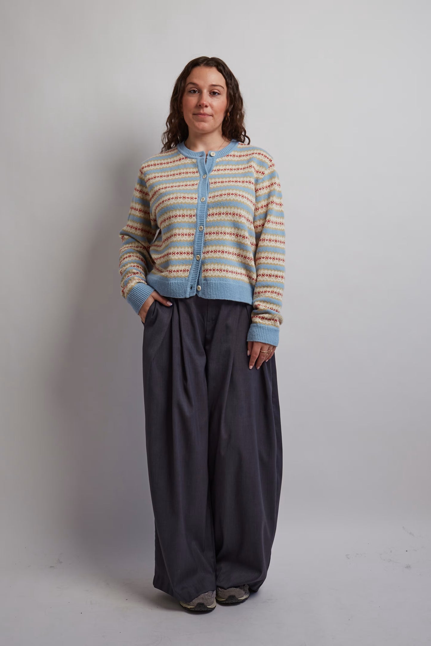 Light Blue Round Cardigan
