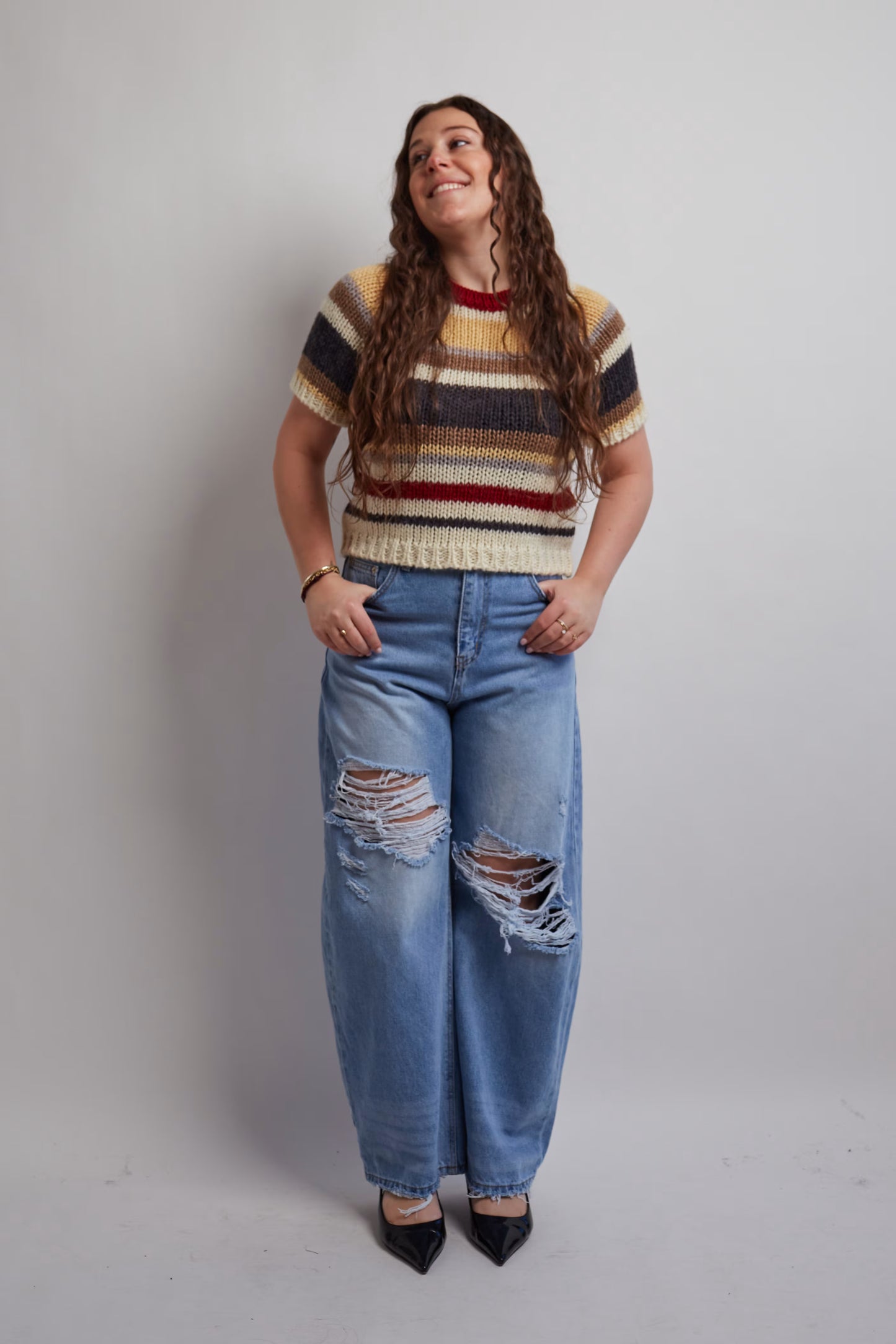 Ripped Deep Blue Jeans
