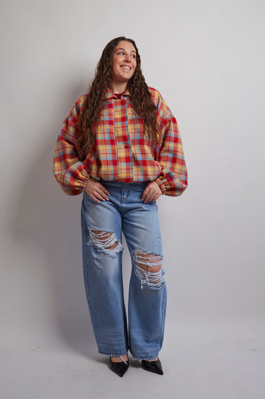 Ripped Deep Blue Jeans