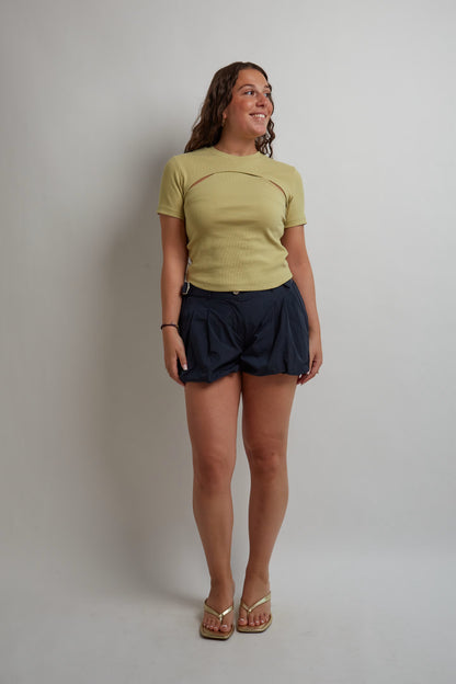 Green/Yellow Slit T-Shirt