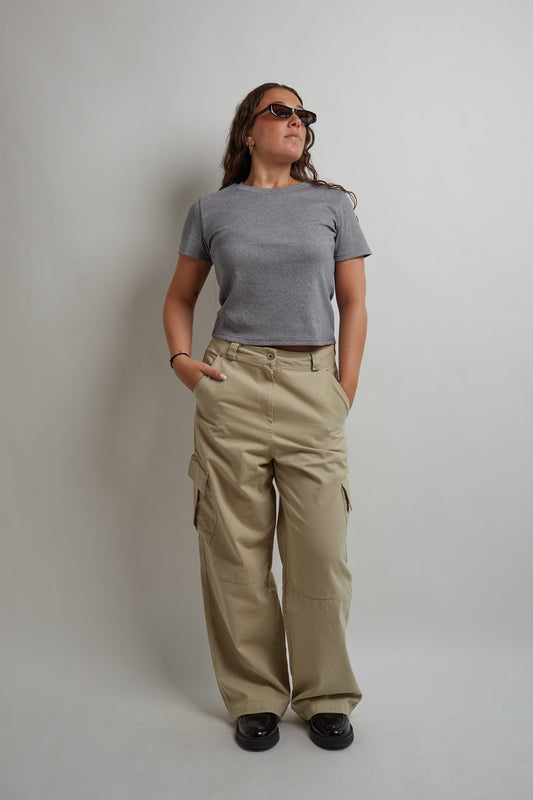 Grey Cropped T-Shirt