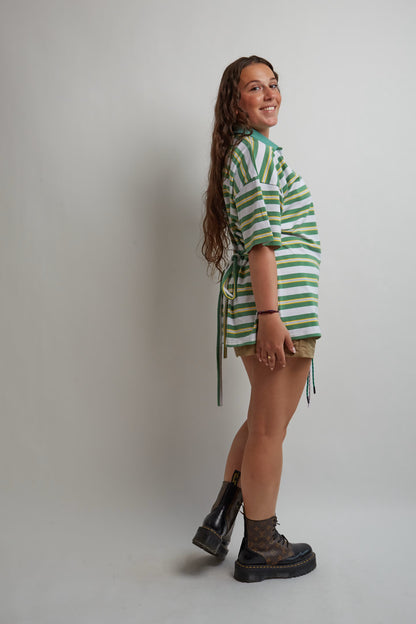 Green Striped Polo