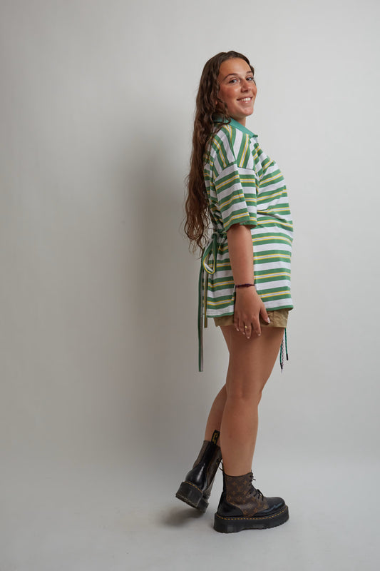Green Striped Polo