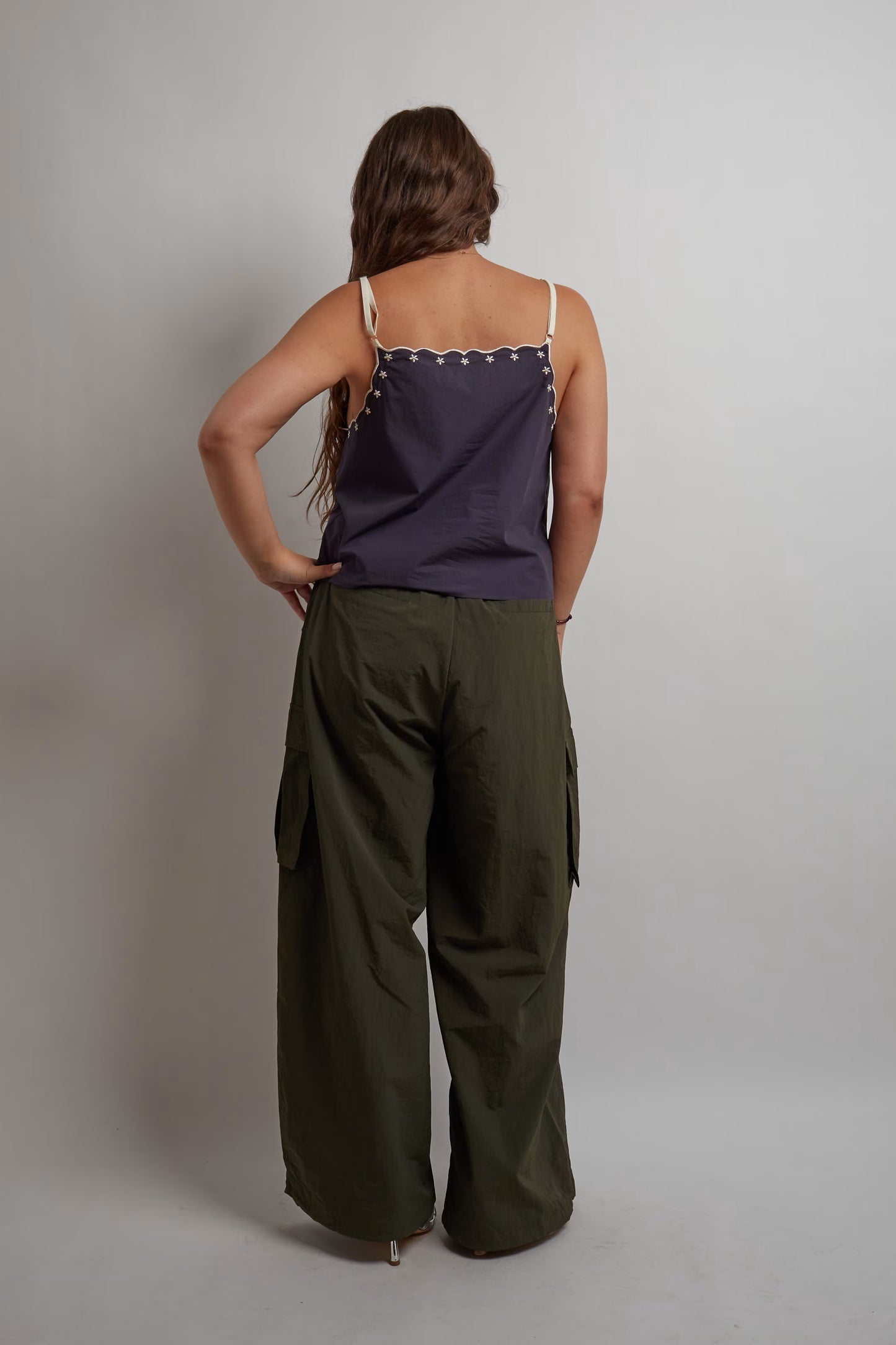 Washed Blue Top With Embroidery