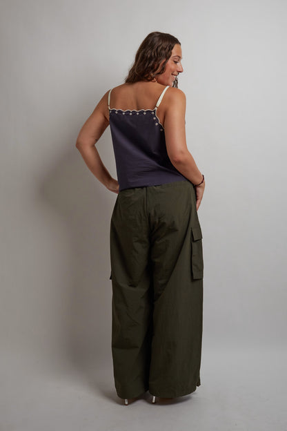 Washed Blue Top With Embroidery