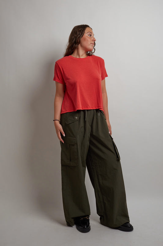 Khaki Cargo Pants With Pockets