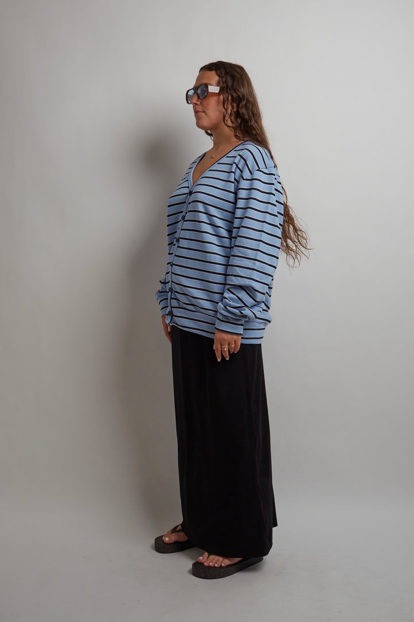 Blue Striped Cardigan
