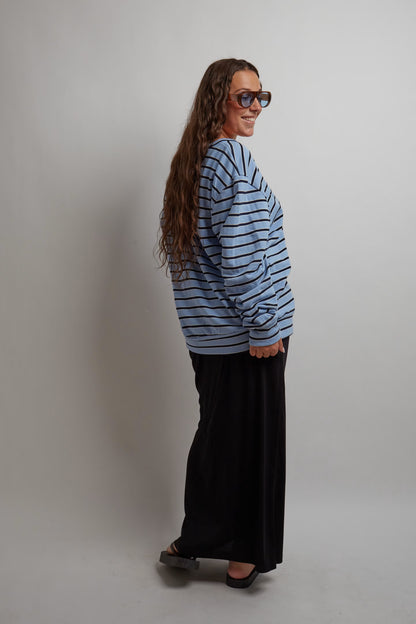 Blue Striped Cardigan