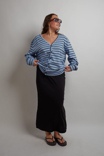 Blue Striped Cardigan