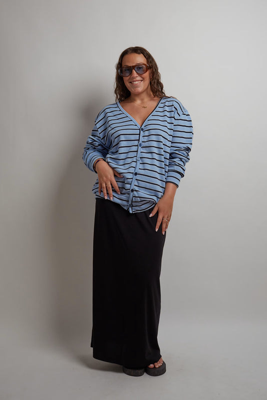 Blue Striped Cardigan