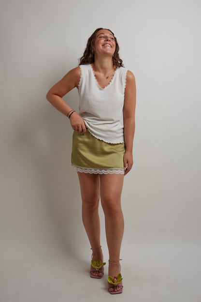 White Lace Sleeveless Top