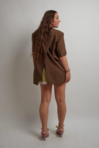 Brown Blazer With Split
