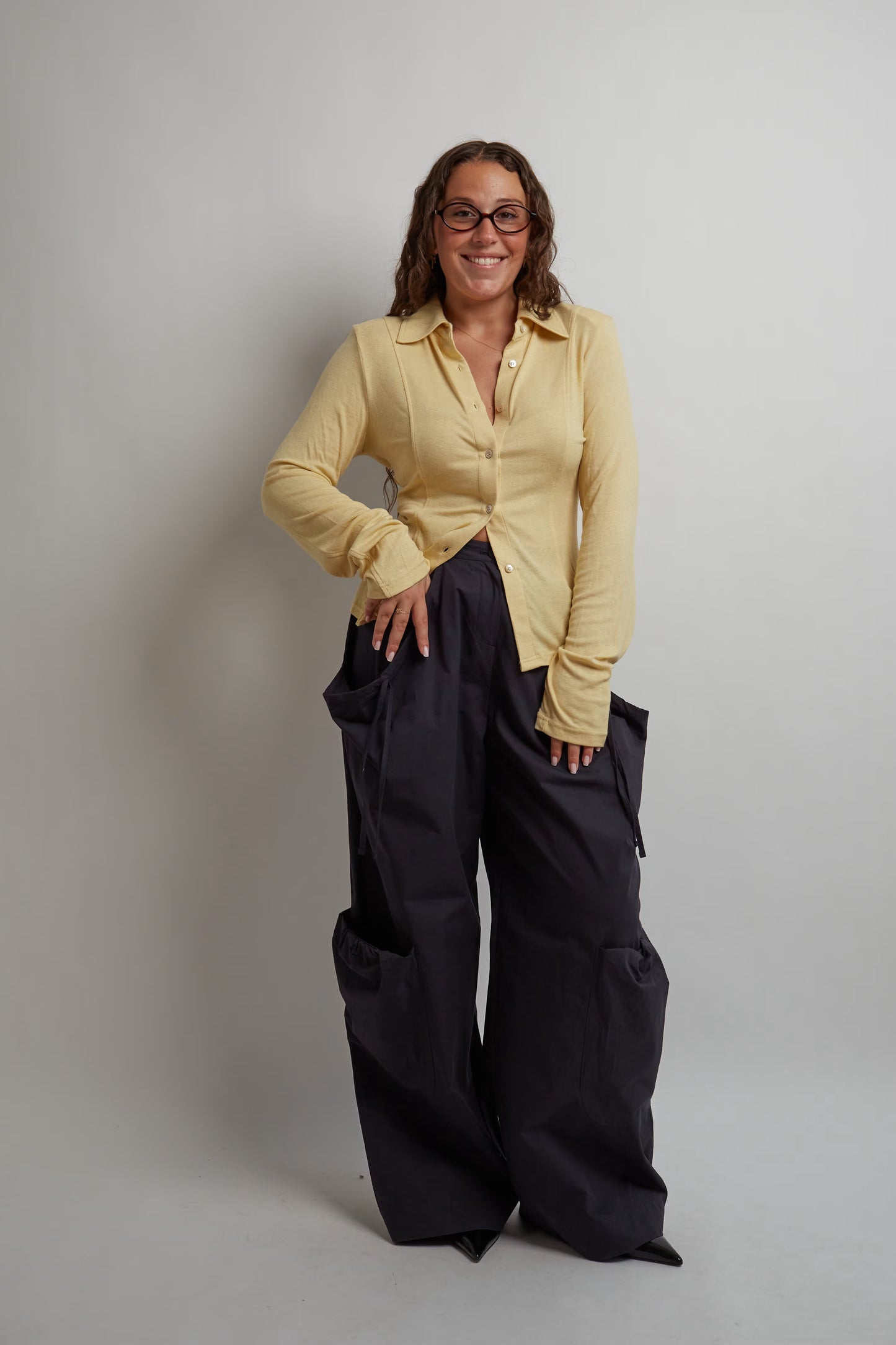 Dark Blue Baggy Pants With Big Pockets